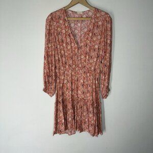 Altar’d State Short Ruffle A-line Dress Size Small NWT Rustic Orange Short Mini
